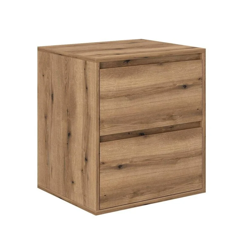 Light 2 drawer bedside cabinet 50x54.8x42 cm – Evoke Oak