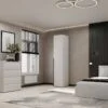 Light №1 Thin Wardrobe 40x220x50 cm – White Diamond