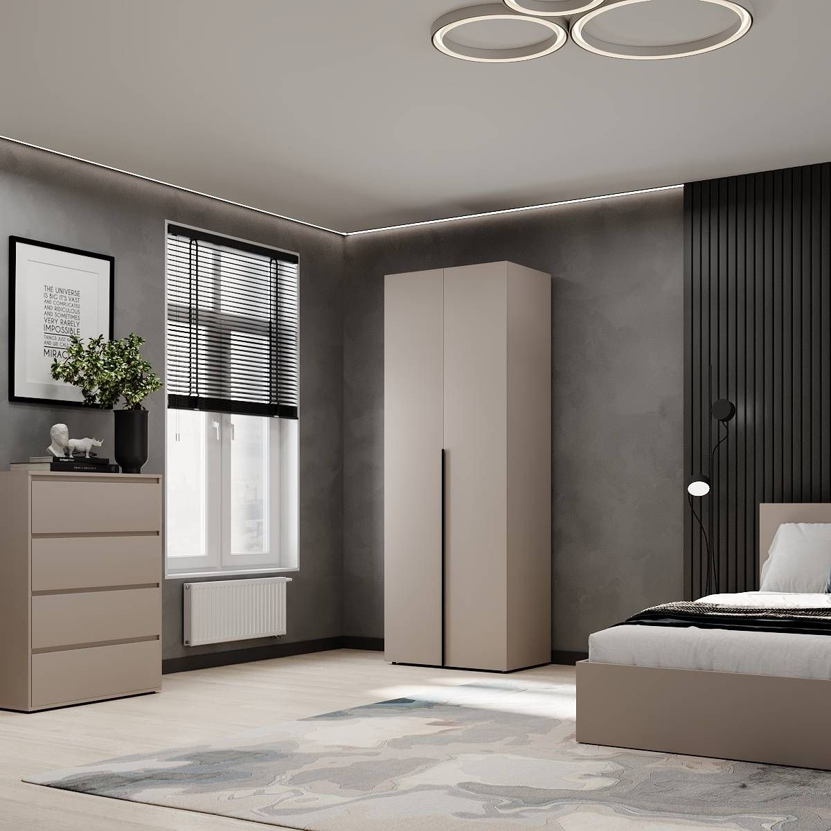 Light wardrobe with 2 doors 80x220x50 cm – Cashmere