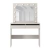 Malta vanity table with mirror and lights 94x140/75x43 cm – Cashmere