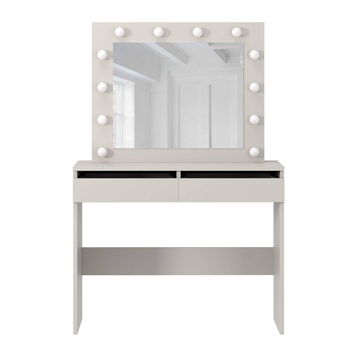 Malta vanity table with mirror and lights 94x140/75x43 cm – Cashmere