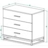 Ascet loft-style 3 drawer dresser 80x70x42.5 cm - measurements