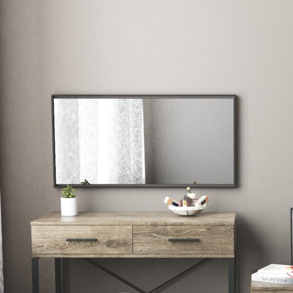 Ascet black rectangle mirror 100x49 cm – Black