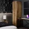 Пенал шкаф с полками для одежды Asсet 45x200x59 см – Дуб Эвок