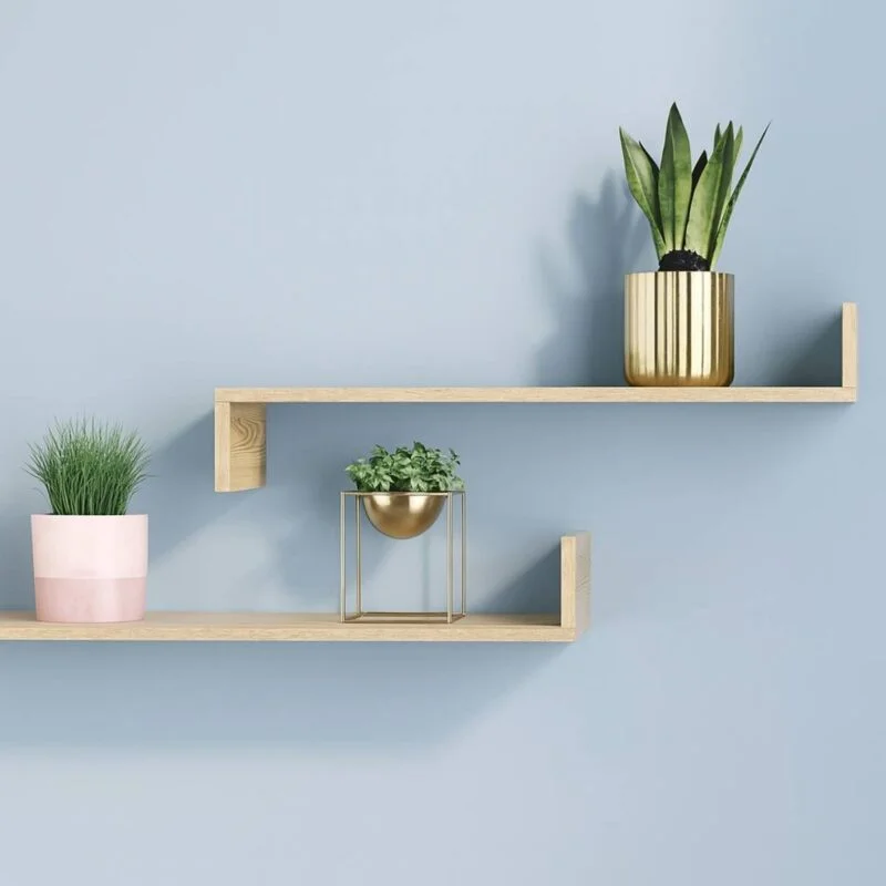 Полочка на стену (комплект 2 в 1) Asgard 82x12x20 см – Дуб Крафт золотой