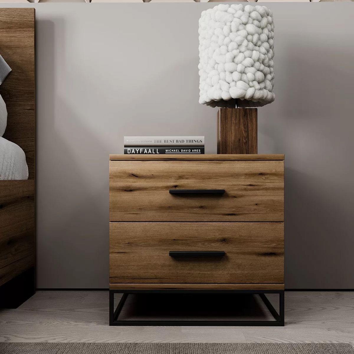 Ascet loft nightstand 48x45x42.5 cm – Evoke Oak
