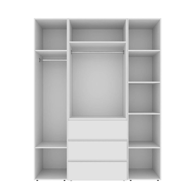 Шафа розпашна з полицями на 4 двері Light №1 160x220x50 см – Білий діамант