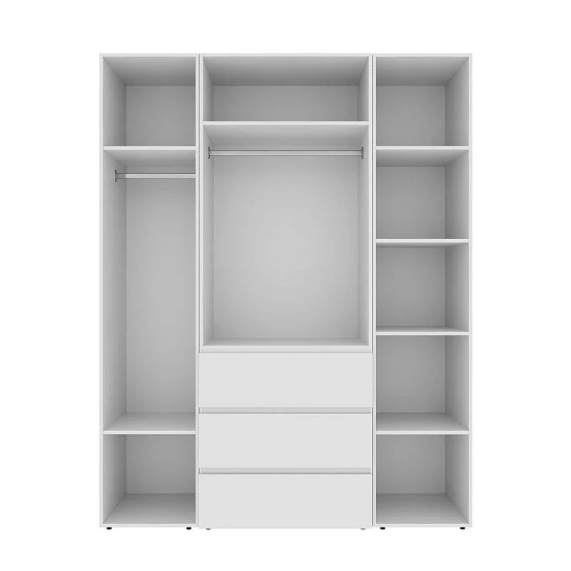 Шафа розпашна з полицями на 4 двері Light №1 160x220x50 см – Білий діамант