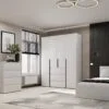 Шафа розпашна з полицями на 4 двері Light №1 160x220x50 см – Білий діамант