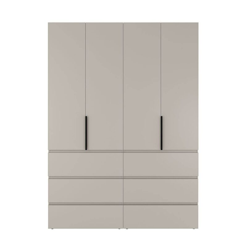 Розпашна шафа на 4 двері з шухлядами Light №10 160x220x50 см – Кашемір