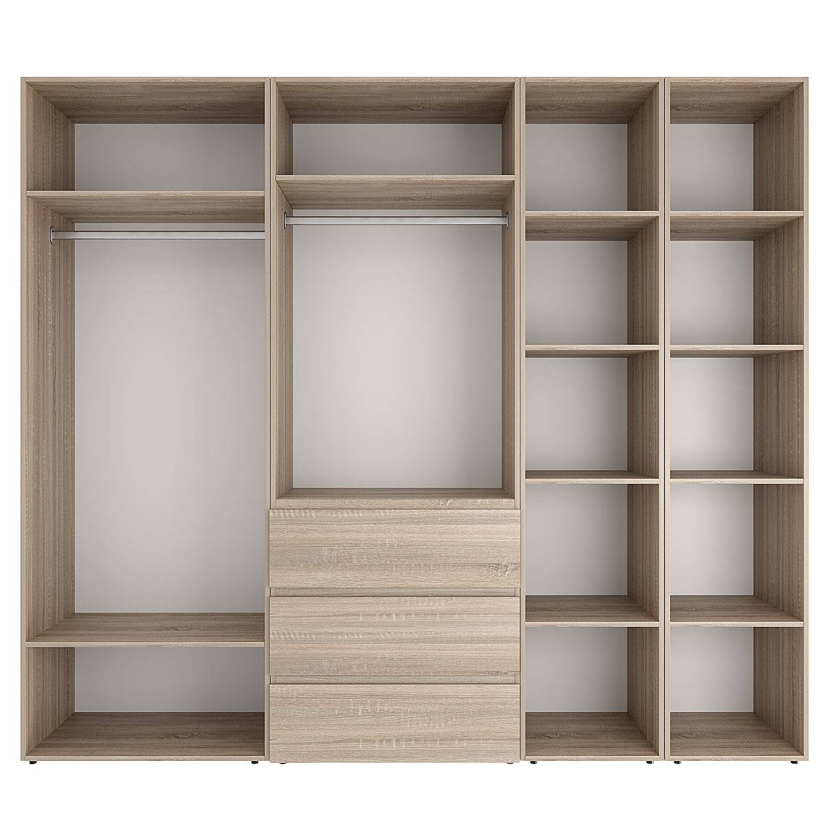 Шафа розпашна комбінована №14 Light 240x220x50 см – Дуб Сонома