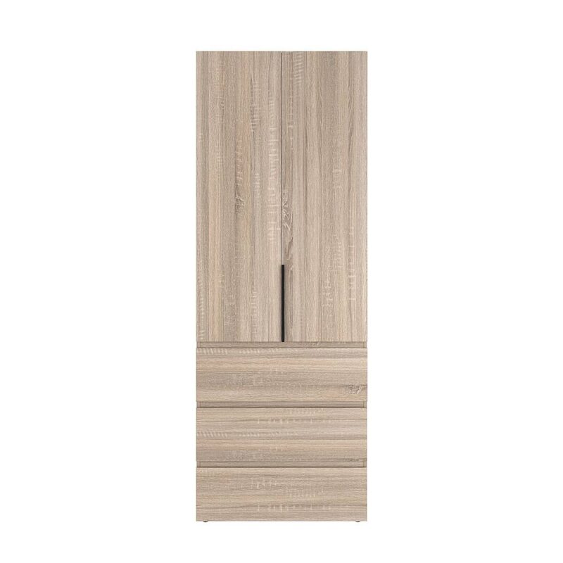 Розпашна шафа на 5 дверей із відкритими полицями Light №14 240x220x50 см – Дуб Сонома