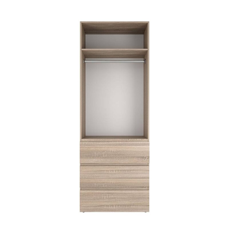 Розпашна шафа на 5 дверей із відкритими полицями Light №14 240x220x50 см – Дуб Сонома