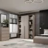 Розпашна шафа з відкритими полицями Light №15 160x220x50 см – Кашемір
