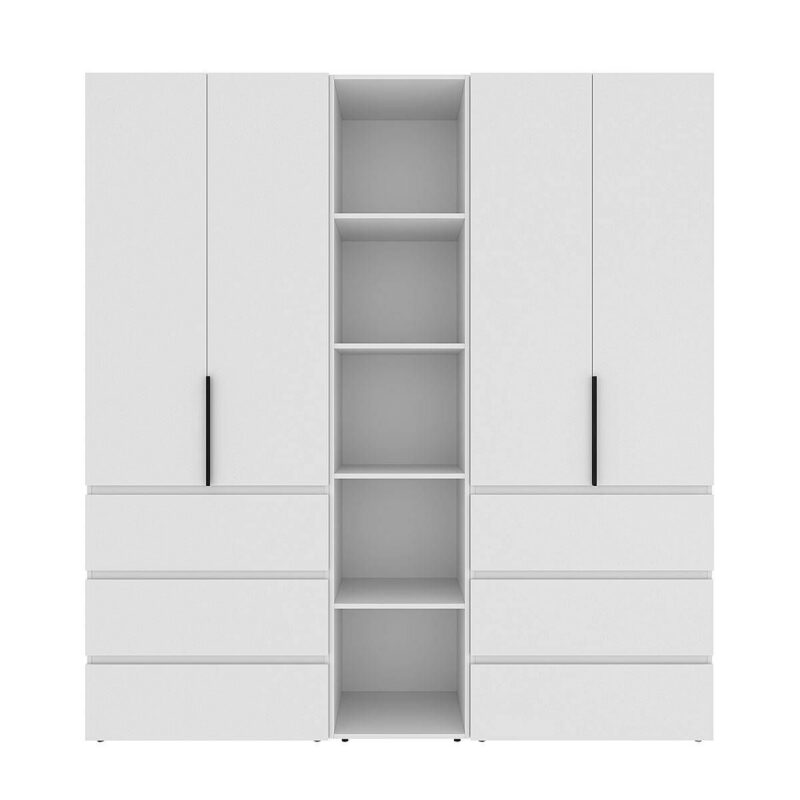 Шафа розпашна комбінована Light №6 200x220x50 см – Білий діамант