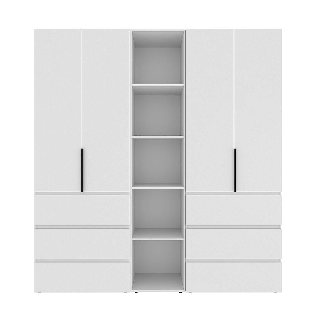 Шафа розпашна комбінована №6 Light 200x220x50 см – Білий діамант