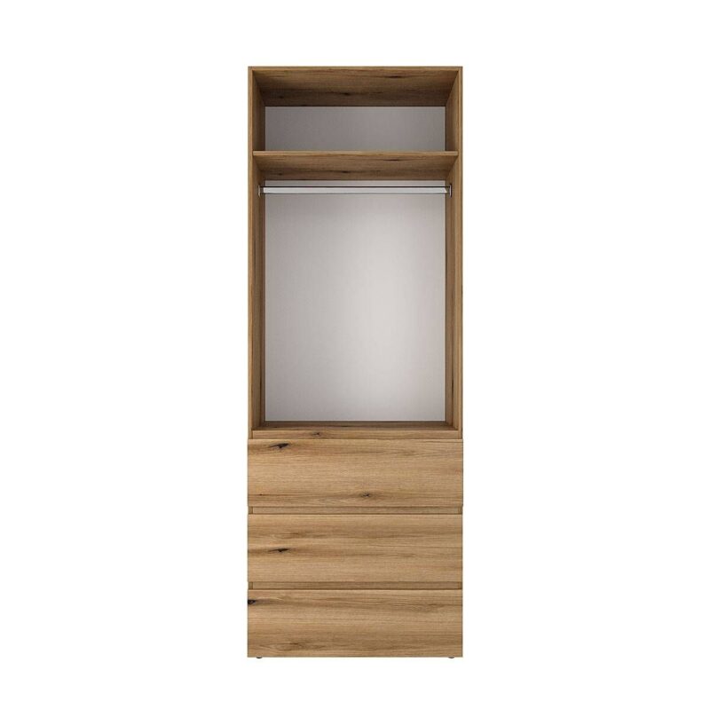 Шафа тридверна з відкритими полицями Light №8 160х220х50 см – Дуб Евок