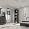 Шкаф пенал с полками открытый Light 40x220x50 см – Графит
