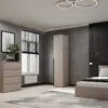 Шкаф пенал закрытый со штангой Light №2 40x220x50 см – Кашемир