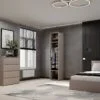 Шкаф пенал закрытый со штангой Light №2 40x220x50 см – Кашемир