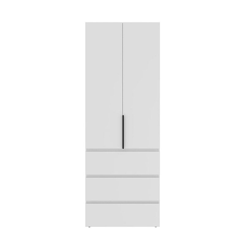 Шкаф распашной с полками на 4 двери Light №1 160x220x50 см – Белый бриллиант