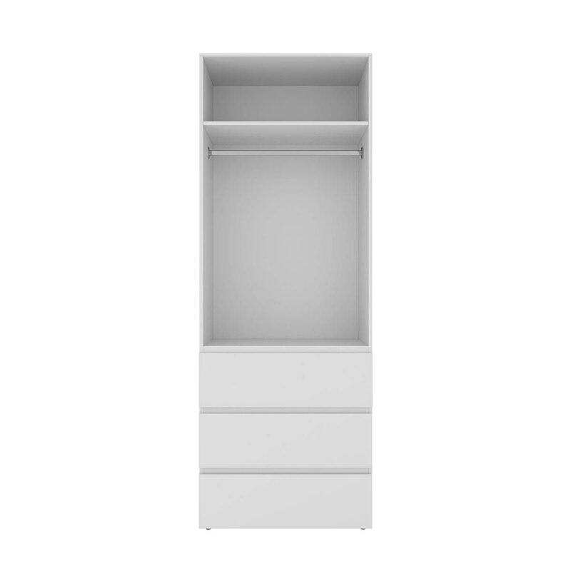 Шкаф распашной с полками на 4 двери Light №1 160x220x50 см – Белый бриллиант