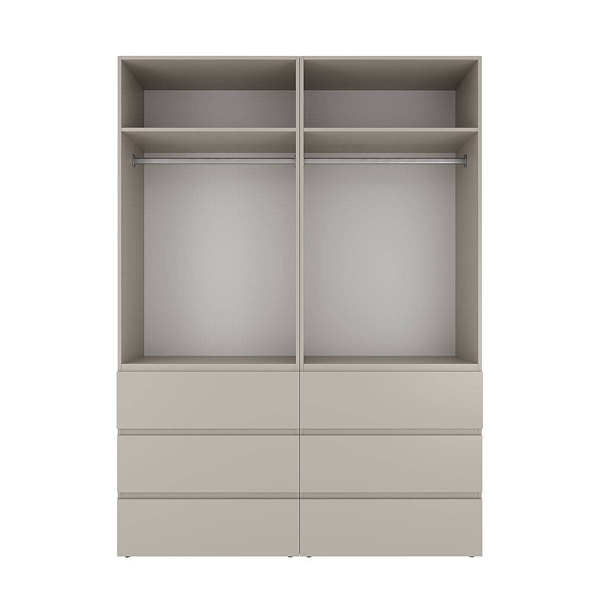 Шкаф распашной комбинированный №10 Light 160x220x50 см – Кашемир