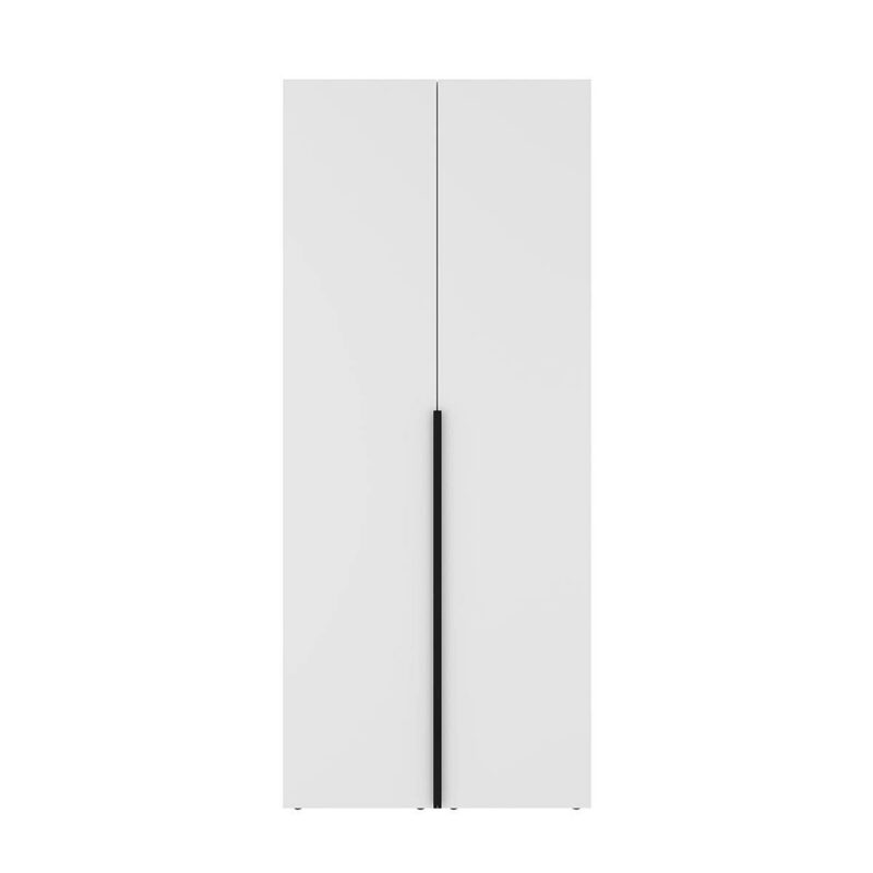 Двухдверный шкаф с открытыми полками Light №11 120x220x50 см – Белый бриллиант