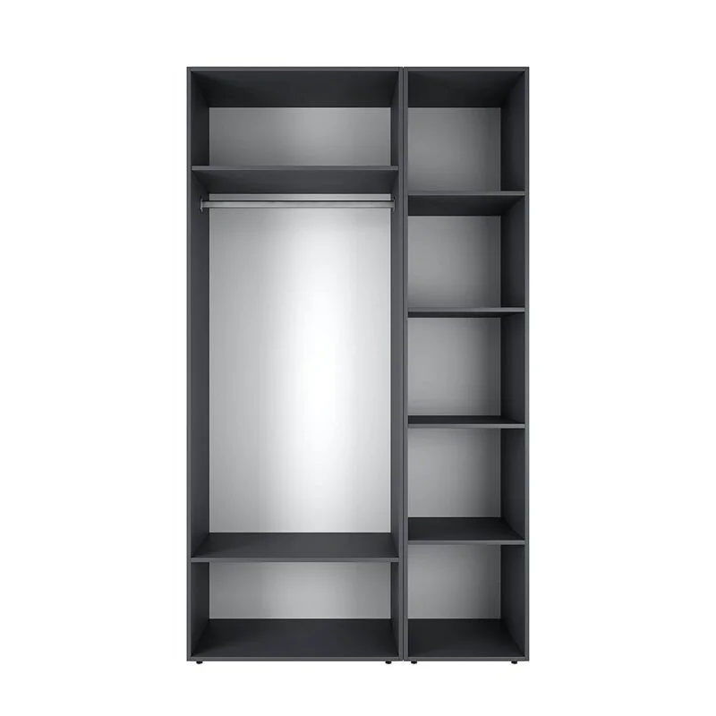 Шкаф трехдверный распашной Light №12 120x220x50 см – Графит