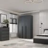 Шкаф трехдверный распашной Light №12 120x220x50 см – Графит