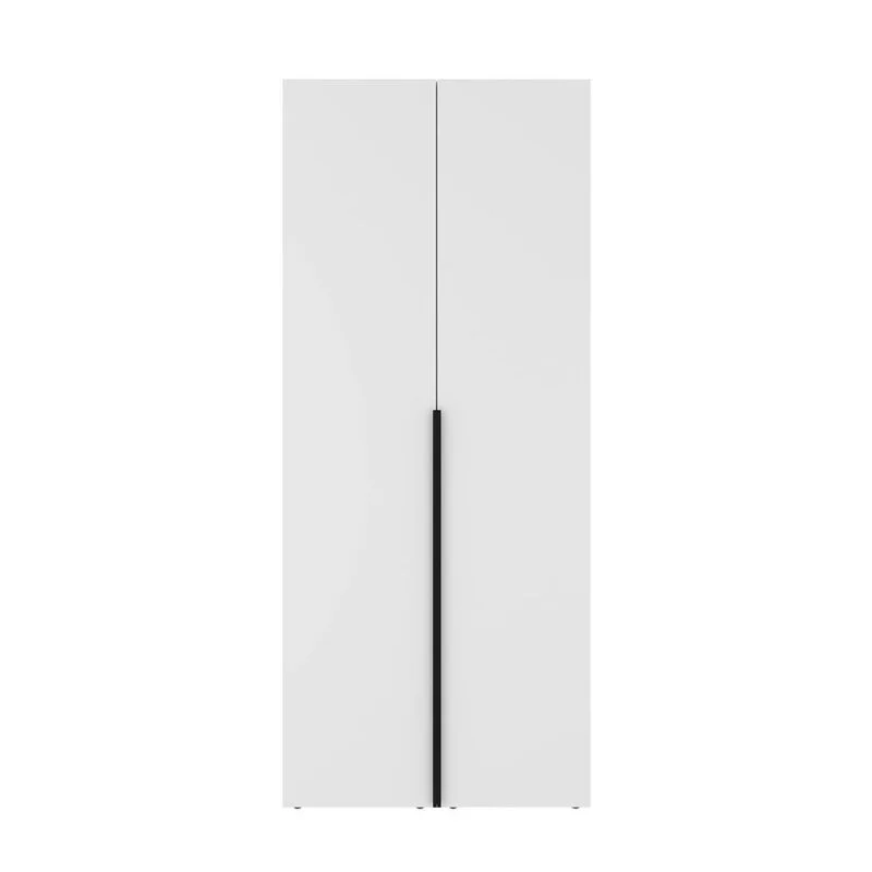 Шкаф распашной на 3 двери с открытыми полками Light №16 160x220x50 см – Белый бриллиант