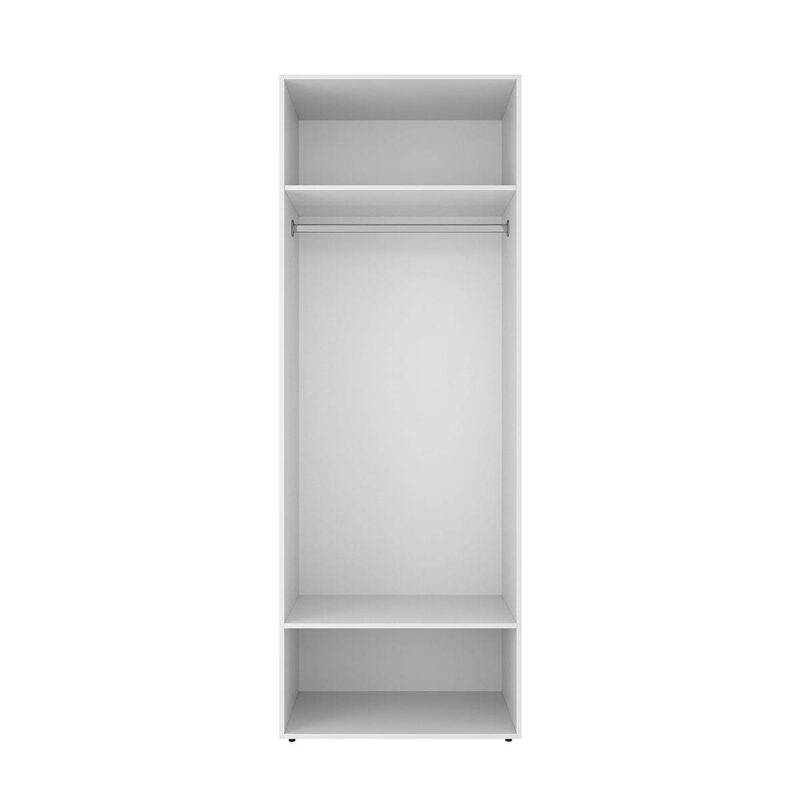 Шкаф распашной на 3 двери с открытыми полками Light №16 160x220x50 см – Белый бриллиант
