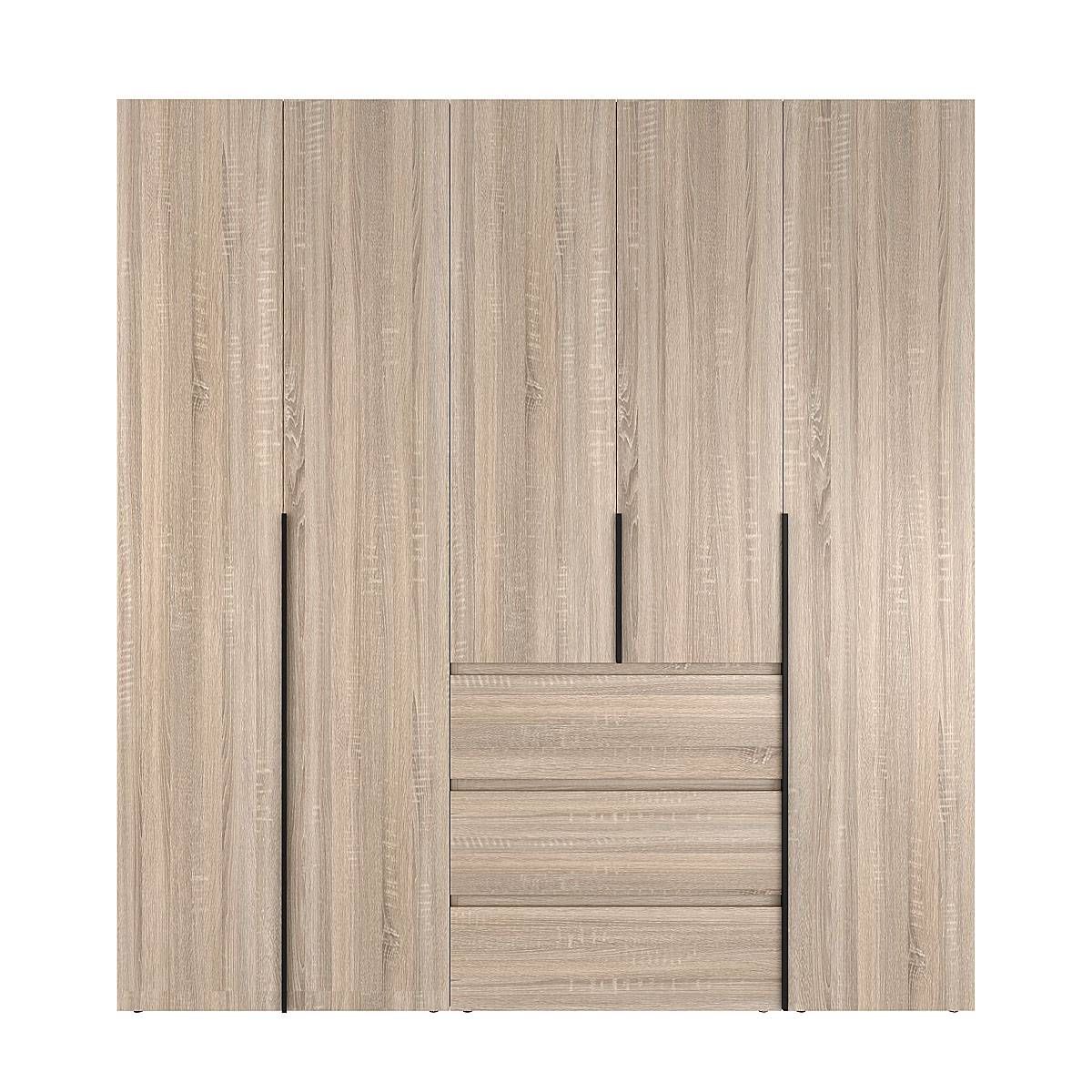 Шкаф распашной комбинированный №4 Light 200x220x50 см – Дуб Сонома