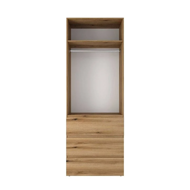 Шкаф трехдверный с открытыми полками Light №8 160х220х50 см – Дуб Эвок