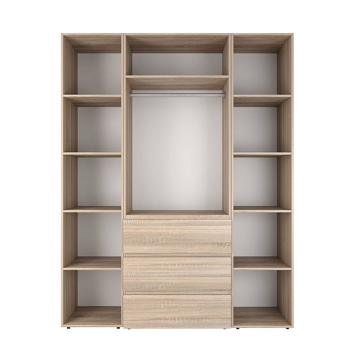 Шкаф распашной комбинированный №9 Light 160x220x50 см – Дуб Сонома