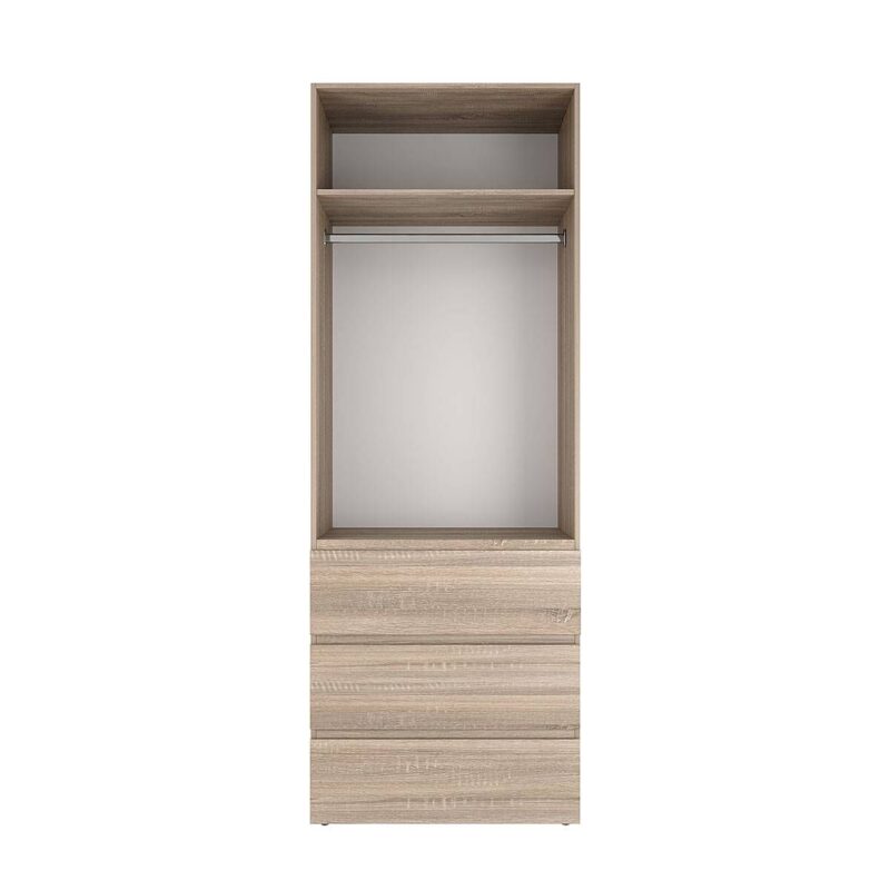 Шкаф в спальню двухдверный с ящиками Light №2 80x220x50 см – Дуб Сонома