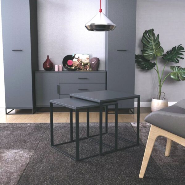 Ascet loft-style nesting tables coffee table set of 2