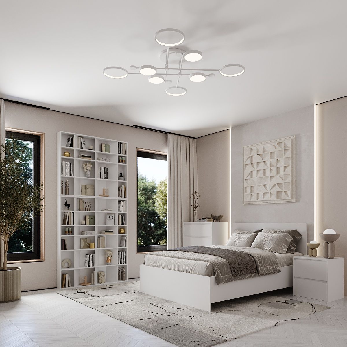 Купить книжный стеллаж Light 120x246x16 см – Белый бриллиант по 5498 грн Книжный стеллаж Light 120x246x16 см – Белый бриллиант