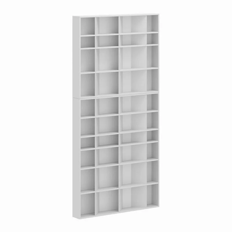 Стеллаж для книг и декора на 40 ячеек Light 120x246x16 см – Белый бриллиант