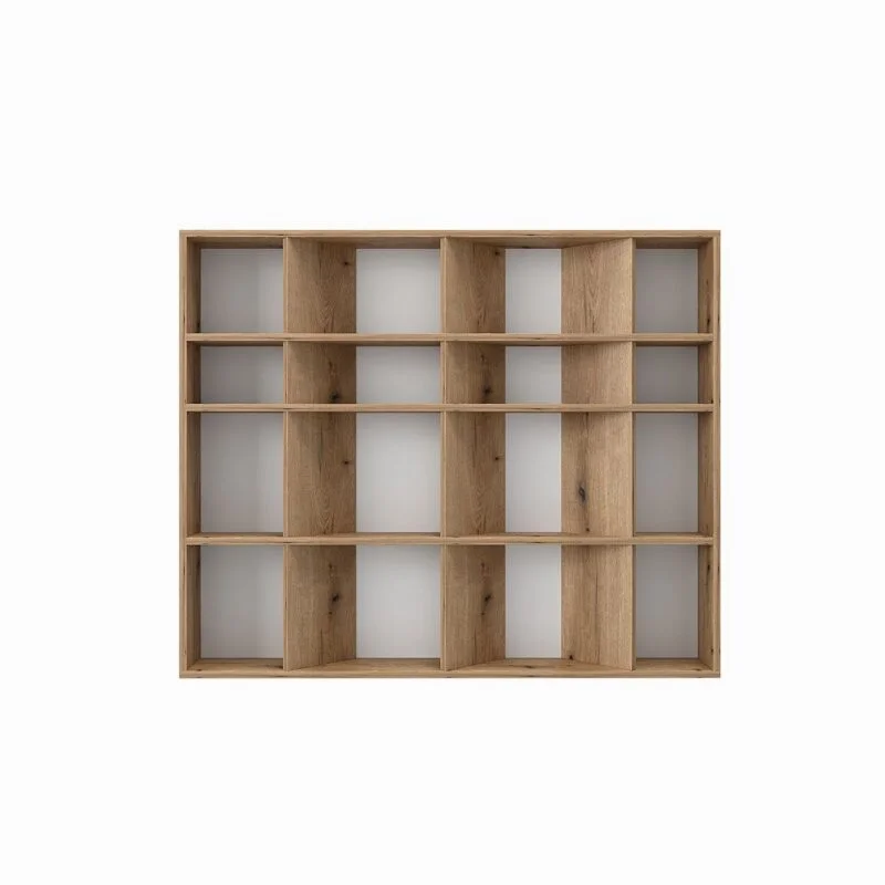 Напольная книжная полка на 16 ячеек Light №2 120x100x16 см – Дуб Эвок