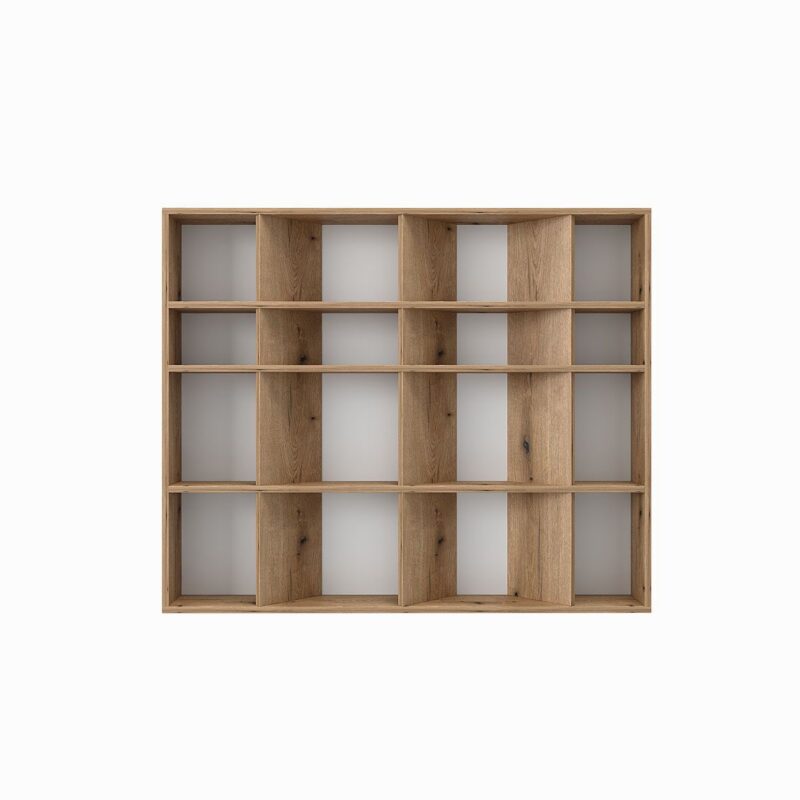 Підлогова книжкова полиця на 16 комірок Light №2 120x100x16 см – Дуб Евок