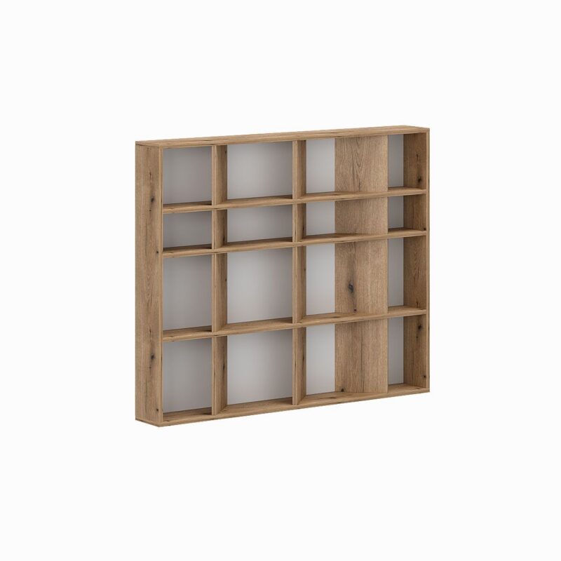 Підлогова книжкова полиця на 16 комірок Light №2 120x100x16 см – Дуб Евок