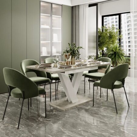 Розсувний обідній стіл Urban 120(160)x75x80 см – Ательє світлий / Білий діамант