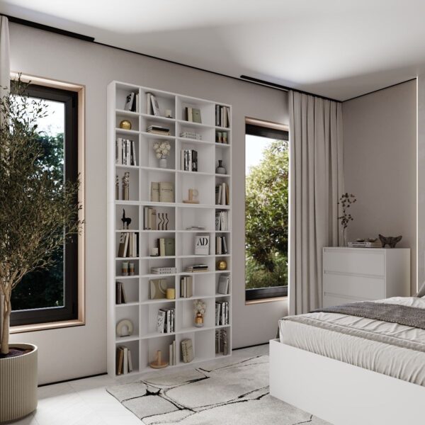 Стелаж для книг та декору Light 120x246x16 см – Білий діамант