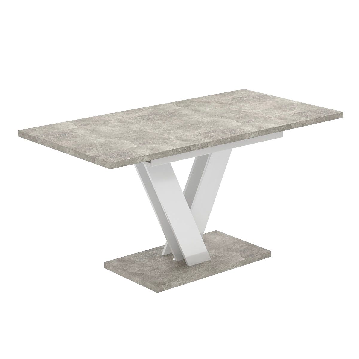 Urban modern extendable dining table 120(160)x75x80 cm – Light Atelier / White Diamond
