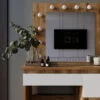 Beauty Dressing Table with Mirror and Lights 94x140/75x43 cm – Evoke Oak / White Diamond