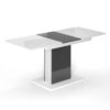 Boston M extendable dining room table 120(160)x75x69 cm – White Diamond / Graphite