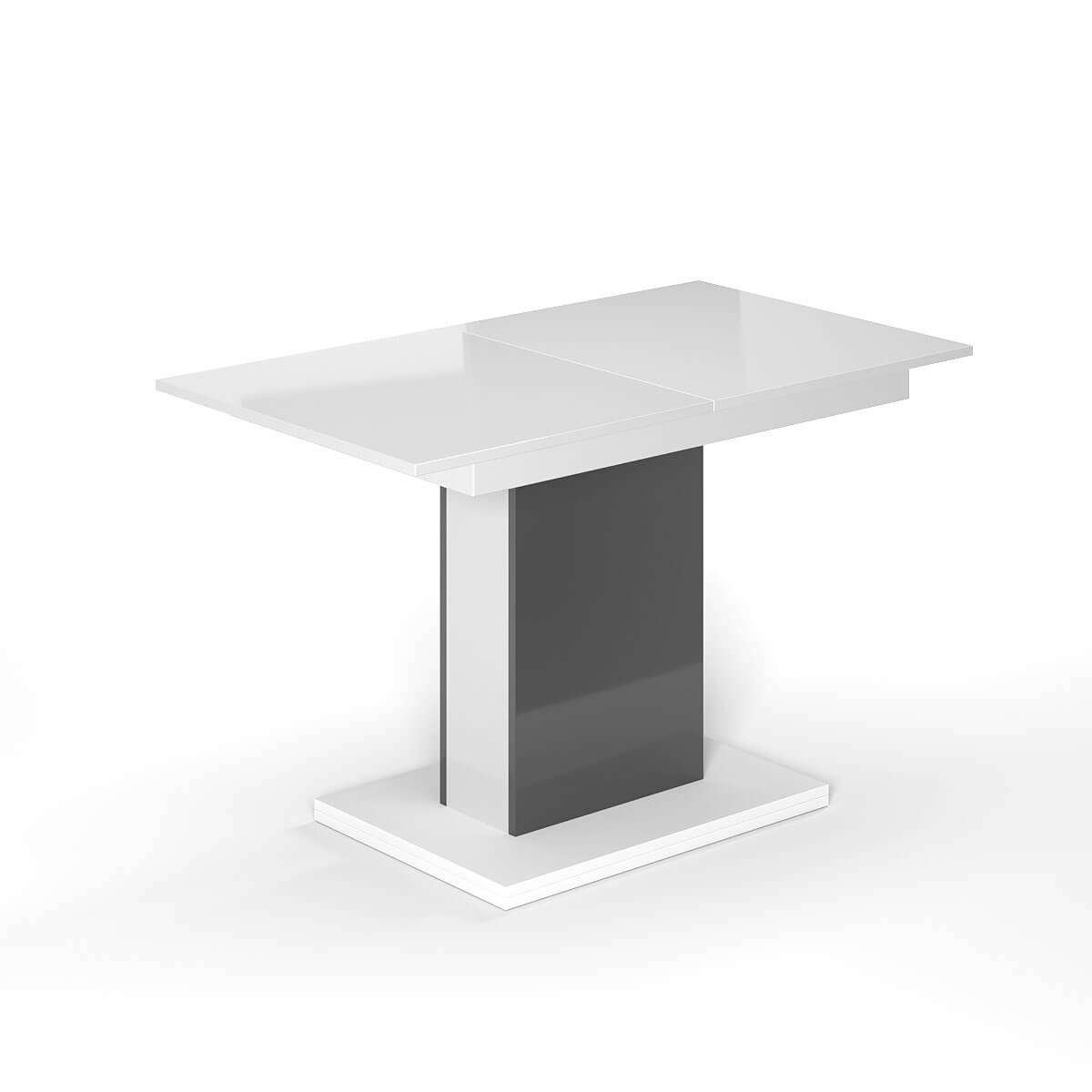 Boston M extendable dining room table 120(160)x75x69 cm – White Diamond / Graphite