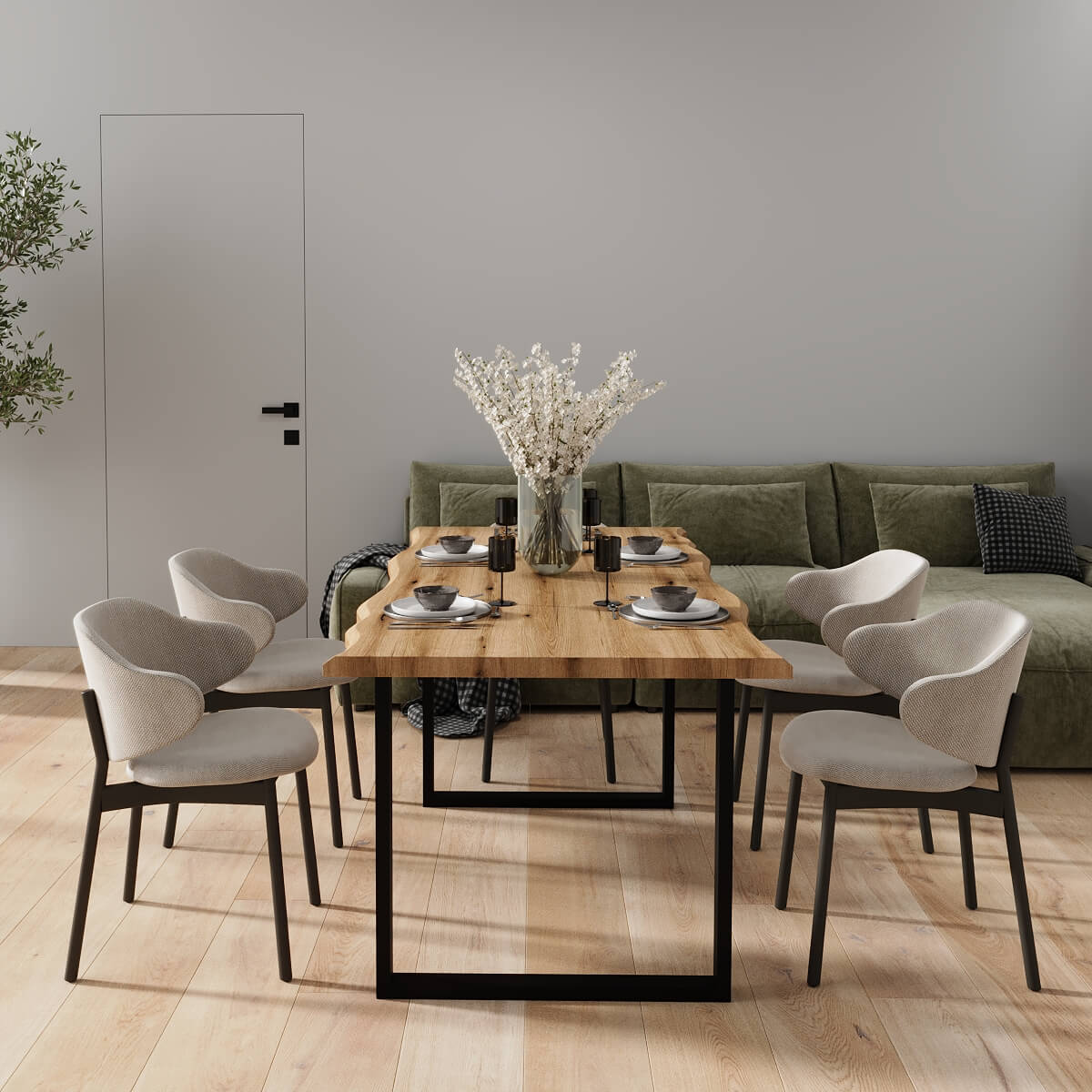 Forest metal 6 seater dining table 180x80x90 cm – Artisan Oak