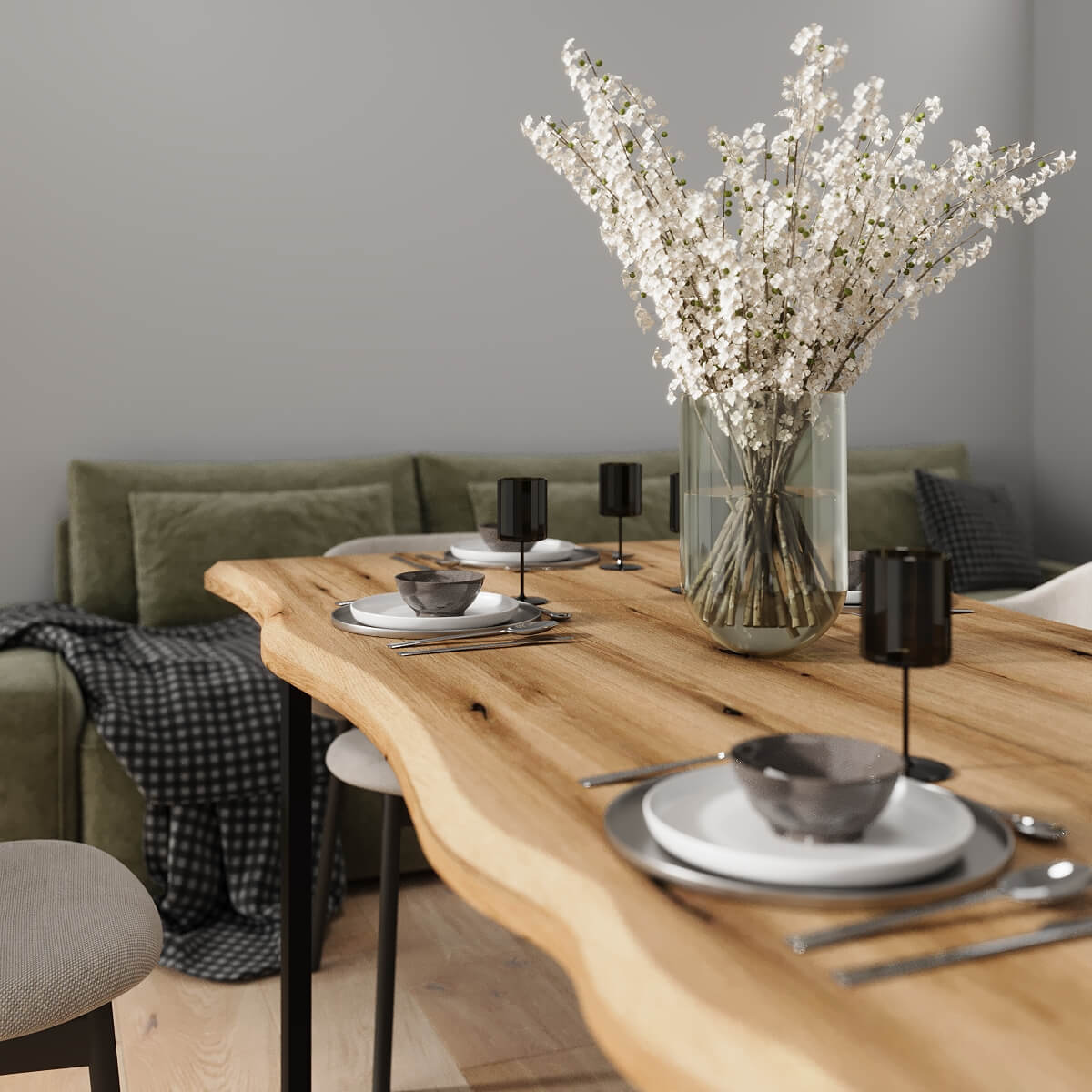 Forest metal 6 seater dining table 180x80x90 cm – Artisan Oak